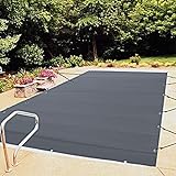 VEVOR Cubierta de Seguridad para Piscina 4 x 8 m Cobertor de Piscina TamaÃ±o de Piscina 3,7 x 7,7 m Lona de Piscina, con 24 Tornillos de Tierra, para Todo Tipo de Piscinas como Hogar, JardÃ­n, Hotel