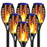 ZEYXINH 6 Piezas Luces Solares LED Exterior Jardin, Antorchas Solares Exterior con llamas Realistas, Impermeables IP65 Danzantes Decoración Luces para Exteriores, Jardín, Pasillo, Césped y Camino