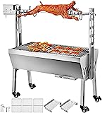 VEVOR Máquina de Asado de Asador de Carbón, 88 x 43 cm 25 W 4 RPM, Máquina de Asado de Cordero Electrónica de Acero Inoxidable, Asador Barbacoa Parrilla al Carbón de 40 kg para Picnic al Aire Libre