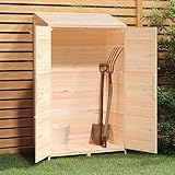 Norheim Cobertizo de Jardín, Cobertizo Exterior Madera, Cobertizos de Almacenamiento, Casetas de Jardin, Cobertizos para Herramientas,Armario de Madera de Jardín,102x52x174,5 cm