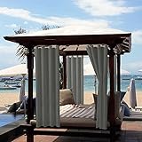 ele ELEOPTION Cortinas de Exterior, Resistentes al Agua, Protección UV, Cortina Exterior con Ojales, Cortina Opaca para Jardín, Patio, Balcón, Gris Oscuro, 2 Piezas / 132 X 213cm