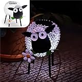 Gadgy LÃ¡mpara decorativa | Ovejas de metal blanco con efecto de sombra | iluminacion jardin con energÃ­a solar para exterior