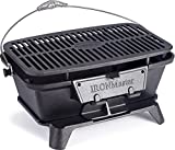 Ironmaster C-2020 Barbacoa Carbón Portátil, Parrilla Barbacoa 100% Hierro Fundido, Barbacoas de Carbon y Leña | 2 Alturas Regulables | Control de Incendios | Puertas de carbón | 4-6 Personas