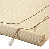 WXQIANG Persianas enrollables de bambú natural al aire libre, persianas enrollables de estilo japonés con fijaciones de gancho, filtrado de luz para pérgola, jardín, balcón, decoración del hogar y