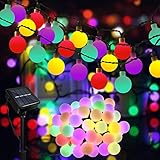 Micacorn Guirnaldas Luces Solar, 7 Metro 8 Modos 50 LED Luces Solares de Globos de Impermeables, LED Luces de Hadas Flor Solar para Exteriores Jardines Bodas Decoración Navideña