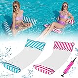 WELLXUNK Colchoneta Hinchable Piscina, 2Pcs Inflable Flotante colchoneta,Piscina Agua Colchonetas,4 en 1 Colchoneta Agua para Piscina, Jardín, Playa salón de Agua portátil para Adultos y niños