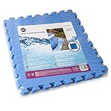Gre MPF509 - Protector de Suelo para Piscina, 9 piezas, Color Azul, 4.5 mm de Grosor, 50 X 50 X 0.45 cm