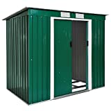 tectake 800433 Cobertizo para jardín con tejado, Almacén Exterior para Utensilios de jardinería, Caseta para Herramientas (Verde/Blanco)
