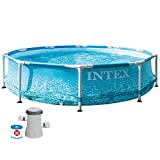 Intex 55241 - Piscina desmontable redonda INTEX, piscina Metal Frame, con depuradora 1.250l/h, Ø305x76 cm, 4.485 litros, diseño fotorrealista del fondo marino, INTEX 55241