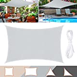 Wokkol Toldos Impermeables Exterior Rectangular 3x4 m, Toldo Vela de Sombra, Toldo Vela Impermeable, protección Rayos UV, Toldo Resistente e Lmpermeable, para Patio, Exteriores, Jardín(Gris, 3X4M)