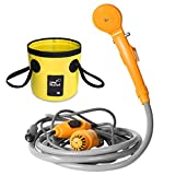 AUTOPkio Kit de Cubo Plegable portГЎtil de la Ducha al Aire Libre, Cabezal de Ducha Que acampa Enchufe en el Adaptador 12V y da Vuelta al Agua en la Corriente Apacible Constante