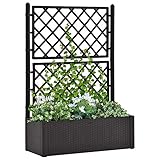 Festnjght Jardinera con Celosia Macetero con Enrejado Jardinera Rectangular con Sistema de Autorriego Macetas jardín Plantas Rosas balcón jardinería Interior Exterior 100 x 43 x 142 cm Gris Antracita