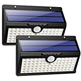 HETP Luz Solar/Foco Solar Exterior LED con Sensor de Movimiento Iluminación de Seguridad 2 Piezas Luces Solares/Lámpara Solar Exterior Inalámbrico Impermeable para Jardín, Garaje, Camino