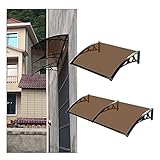 JIANFEI Marquesina Puerta Exterior, Montado En La Pared Marquesinas para Techos con Aluminio Soporte, Translúcido Policarbonato Lluvia Nieve Refugio Usado para Patio Balcón (Size : 2PCS-80X170CM)
