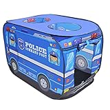deAO Casita de Juegos Infantil Carpa para NiГ±os y NiГ±as Tienda con DiseГ±o Pop Up Auto Armable Montaje RГЎpido Actividades Recreativas al Interior y Exterior ГЃrea de Recreo (Furgoneta de PolicГ­a)