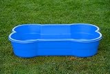 DogsLand Piscina para Perros XXL en Forma de Hueso - 120 cm, Azul, para Perros Grandes y pequeños, Piscina para jardín y balcón, Piscina Infantil a Prueba de mordeduras y Garras