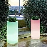 Macetero cubitera con luz led RGB, 40x80cm Mando a Distancia y batería Recargable