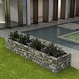 Festnjght Jardinera Exterior,Arriate de Gaviones,Gaviones de Piedra,Muro de Gaviones,Decorativos para Jardin Patio,Acero Galvanizado 360 x 90 x 50 cm