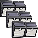 Luz Solar Exterior, iPosible [Más Nuevo Modelo 6-Paquete 150 LED - 1000 Lumens] iPosible 180°Iluminación Foco Solar con Sensor de Movimiento Impermeable Lámpara Solar para Jardín Camino