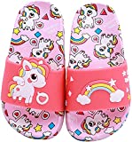 HausFine Chanclas para Niñas Zapatos de Ducha, Playa y Piscina Sandalias de Baño Antideslizantes Sandalias de Unicornio (Rosa, numeric_32)