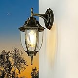 LYON Lámpara de pared exterior con brazo estilo marítimo negro A:33,5 cm E27 Aplique de estilo retro Farol para el jardín de casa