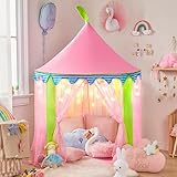 Carpa para niños + Luces de una Estrella Castillo de Princesa para niñas- Glitter Castle Pop Up Play Carpa Tote Bag - Niños Playhouse Toy para Juegos de Interior y Exterior 41 