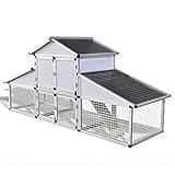 Susany Gallinero Exterior Grande Hecho con Puerta Zona Cerrada y Espacio Aberto Gallinero con Corral y Nido Aluminio