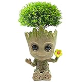 GTLAOGS Baby Groot Maceta Treeman, Figura de acción, maceta con orificio de drenaje, para plantas y portalápices, plantas, jardín, balcón, decoración de acuarios, altura: 12,8 cm