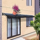 Marquesina para Puertas y Ventanas,Tejadillo de Protección Contra La Lluvia y La Nieve UV,Impermeable/Resistencia a Los Impactos,Toldo Cubierta de Policarbonato de Aluminio (80x280cm/31