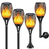 Llama luz solar exterior, gabless luces solares led exterior jardin 96LED, Antorcha Luces Solares IP65 Impermeables, luces led solares para exteriores, Iluminación al Aire Libre Jardín, Terraza, Patio