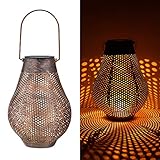 Navaris Linterna solar para exteriores - Farol con luces de colores LED solares - Farolillo con asa para colgar - Decoración de exterior para jardín