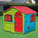 Casa de juegos para niños de exterior caseta de jardín para niños caseta de interior jardín casa de juegos tradicional grande 140 x 111 x 115 cm