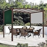 Cubierta universal para pérgola, toldo de repuesto para pérgola, cubierta para pérgola con 4 correas de fijación, cubiertas para pérgola para estructura curvada (5,2 x 2 m, verde oscuro)