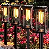 Solarbaby luces solares para exteriores, luces de césped, luces de jardín, paquete de 6, súper brillante impermeable para césped al aire libre, entrada, pasarela, iluminación decorativa de paso.