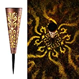 6 luces solares para jardín, estacas decorativas para exteriores, iluminación para patio, camino, patio, decoración de césped (bronce)