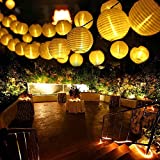 Qedertek Guirnaldas Luces Farolillos Solares 8M 30 LED Cadena de Luces Exterior Impermeable para Decoración Jardines Casas Bodas (Blanco Cálido)