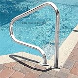 SYCARPET Barandilla de Piscina de 31 x 31 Pulgadas Barandilla de Piscina de Acero Inoxidable 304, Plateada, a Prueba de óxido, barandilla de Piscina humanizada, Juego Completo de Accesorios (1 Pieza)