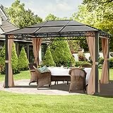 TOOLPORT Cenador de jardín 3x4 m Impermeable ALU Deluxe con 4 Partes Laterales Carpa Party en Techo de Bronce translúcido PC