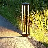 Kingwei Farolas jardin exterior, Baliza led 9W, Luz de camino exterior de aluminio, IP65 impermeable, 1000lm, 3000K blanco cálido Lámpara de jardín Poste