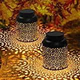 Farol Solar Exterior, Orelpo Luz Solar Exterior Jardin IP44 Impermeable, Lampara LED Solar Vintage para Decoracion Jardin, Patio, Terraza, Césped, Arboles, Fiesta, Navidad（2pcs）
