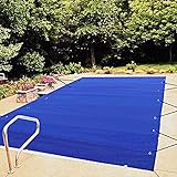 VEVOR Cubierta de Seguridad para Piscina, Tamaño de 4 x 8 m Cobertor de Piscina Rectangular, Tamaño de Piscina de 3,7 x 7,7 m Lona de Piscina de PVC Azul, Fácil de Instalar y Prevenir Escombros