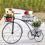 Puesto De Flores Soporte De Maceta - Hierro Forjado Bicicleta Moldeado Metal Maceta Poseedor Creativo Interior Al Aire Libre Jardinera para Balcón Corredor Jardín Terraza, 78 X 24 X 55cm